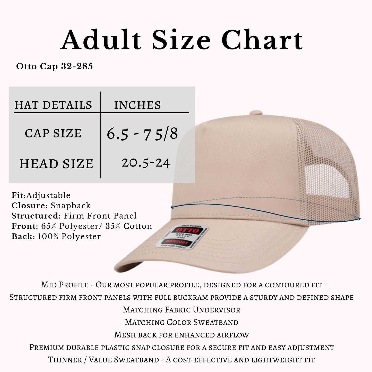 Custom Family Vacation Hat – Adult Otto 32-285 Trucker, Upload Your Design