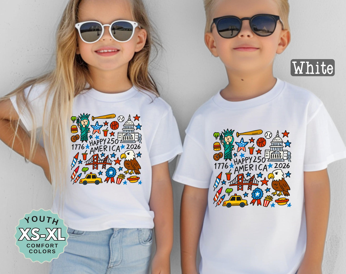 Kids 4th of July Shirt Toddler or Youth Patriotic T-Shirt