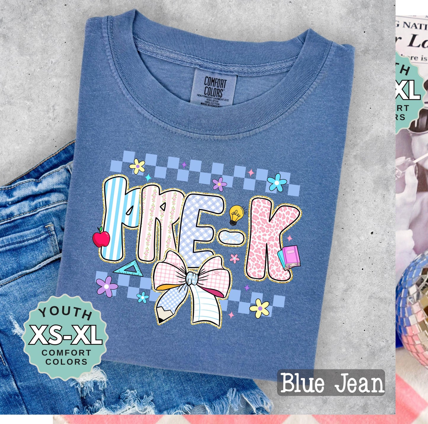 Pre K girls shirt preschool back to school tee first day of school t-shirt cute kids outfit school photo day top fun grade level shirt