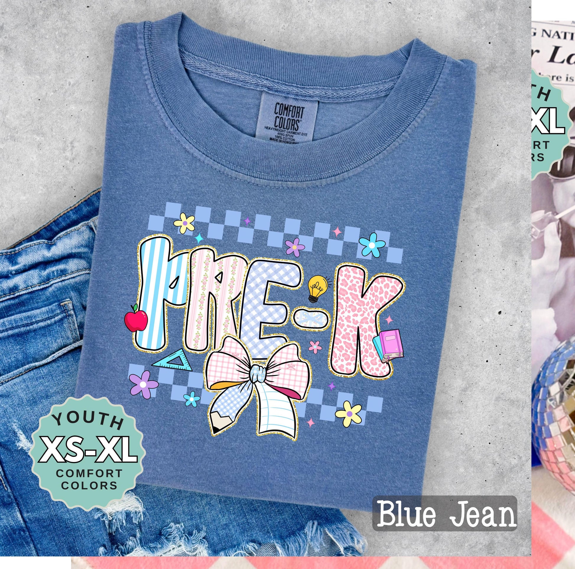 Pre K girls shirt preschool back to school tee first day of school t-shirt cute kids outfit school photo day top fun grade level shirt