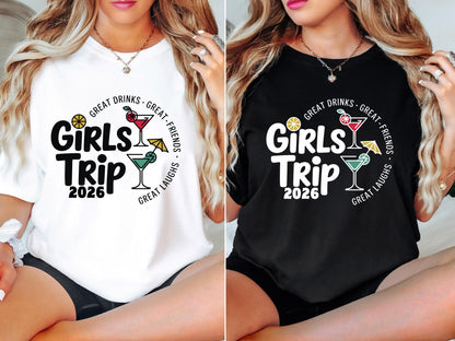 Girls trip 2026 shirts matching vacation tees group travel weekend getaway friends trip