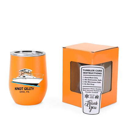 12 oz insulated wine tumbler custom logo stainless steel drinkware gift with lid personalized cup