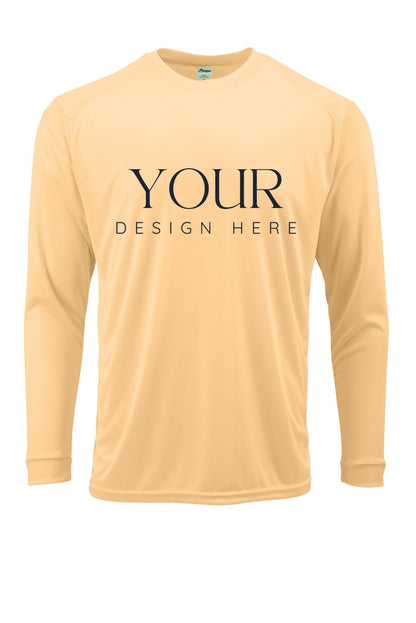 performance long sleeve shirt moisture wicking upf 50 sun protection tee custom design personalized adult crew top