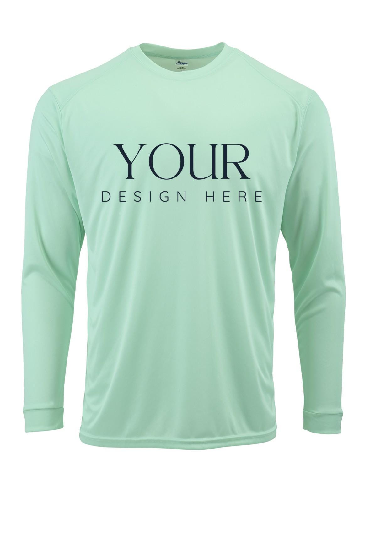 performance long sleeve shirt moisture wicking upf 50 sun protection tee custom design personalized adult crew top