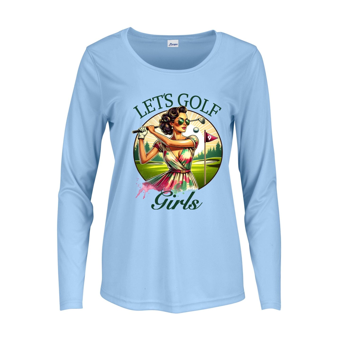 UPF 50+ Long Sleeve Golf Shirt: Womens Moisture Wicking Sun Protection Tee