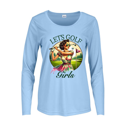 UPF 50+ Long Sleeve Golf Shirt: Womens Moisture Wicking Sun Protection Tee