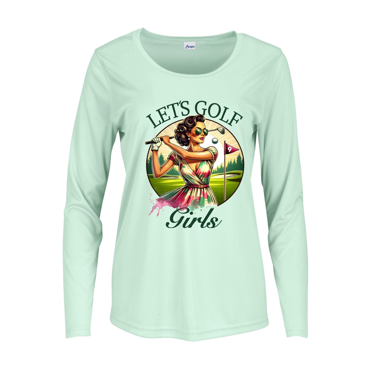 UPF 50+ Long Sleeve Golf Shirt: Womens Moisture Wicking Sun Protection Tee