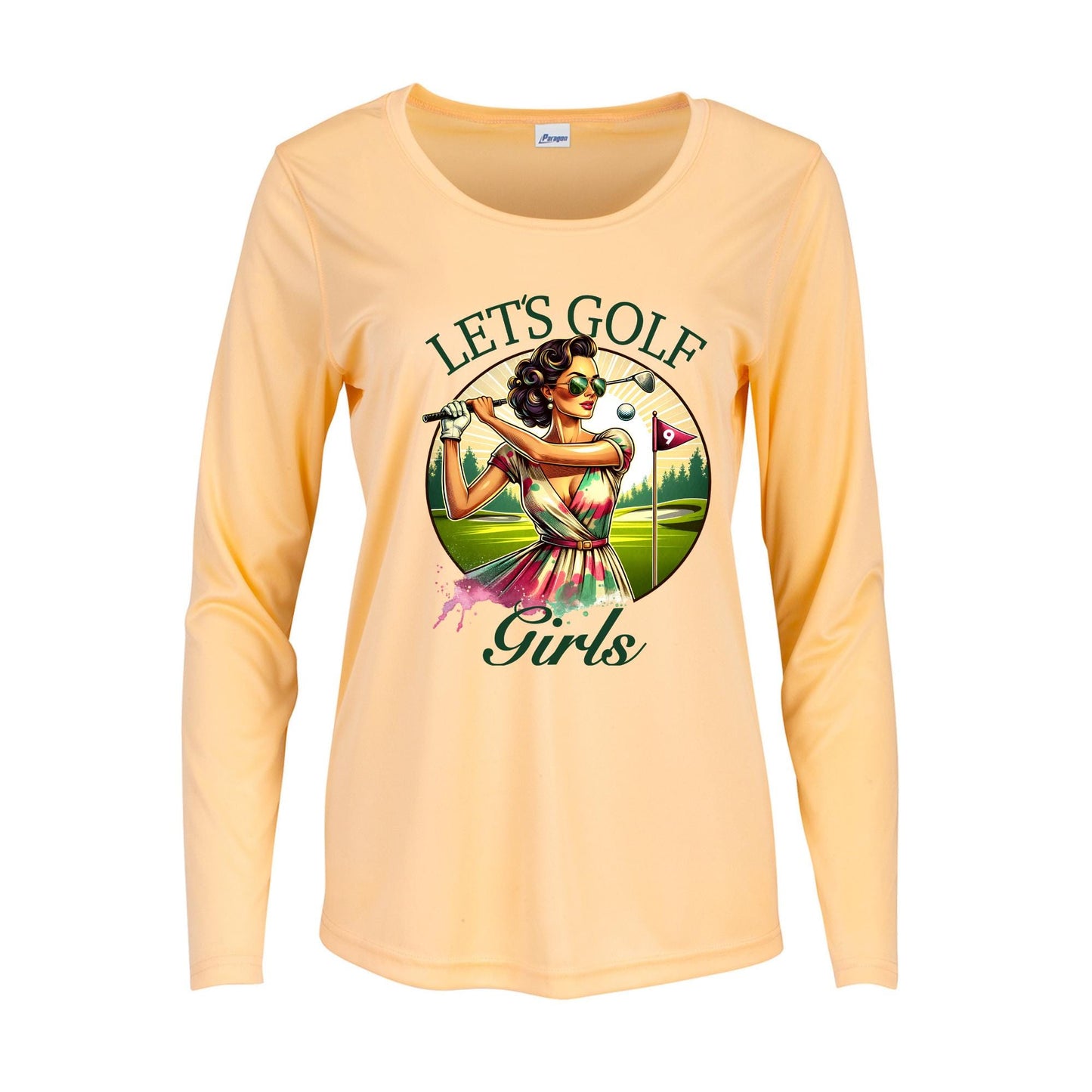 UPF 50+ Long Sleeve Golf Shirt: Womens Moisture Wicking Sun Protection Tee