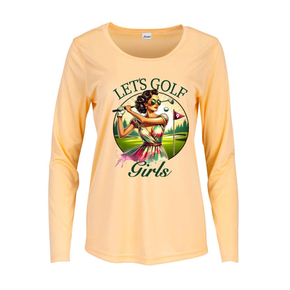 UPF 50+ Long Sleeve Golf Shirt: Womens Moisture Wicking Sun Protection Tee
