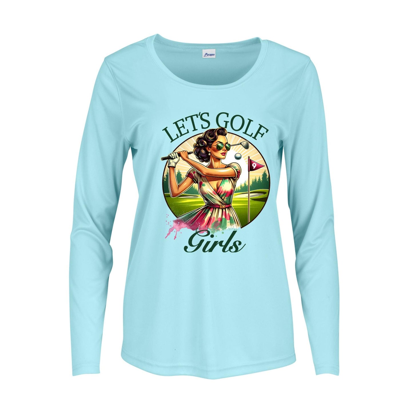 UPF 50+ Long Sleeve Golf Shirt: Womens Moisture Wicking Sun Protection Tee