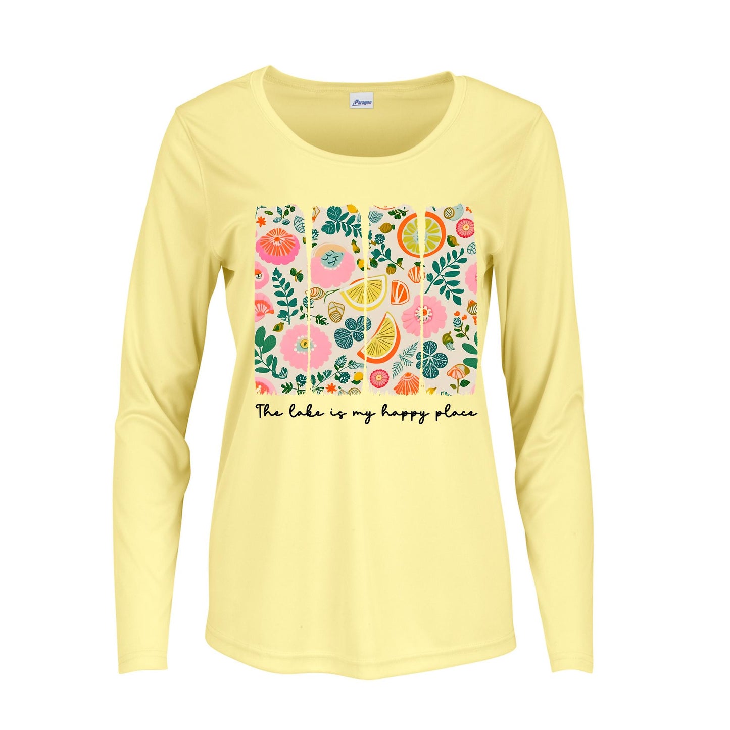 Ladies UPF 50 Lake Shirt The Lake Is My Happy Place | Women's Long Sleeve Sun Shirt | Lake Life Shirt | Boating Shirt | Lake Vacation Shirt