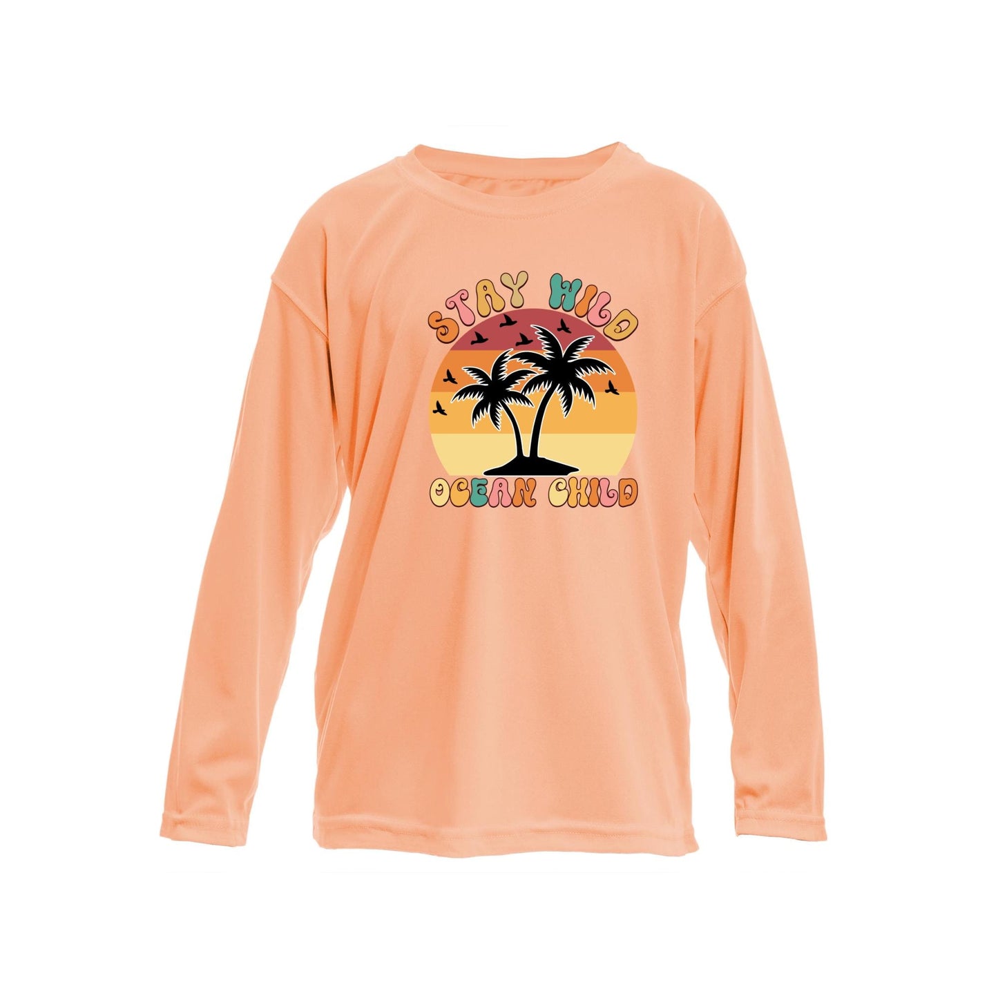 Toddler and Youth UPF50+ Sun Protection Long Sleeve Sunshirt: Stay Wild Ocean Child