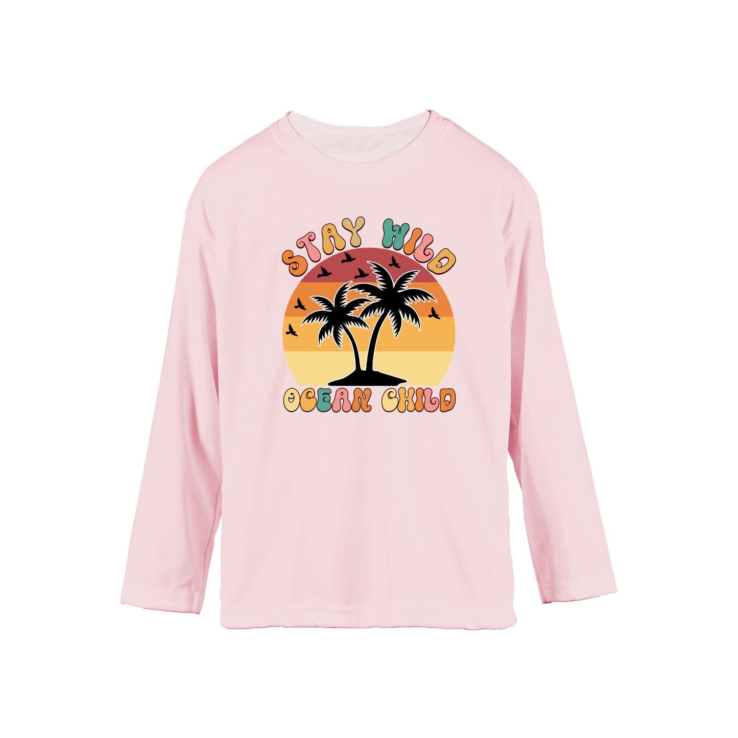 Toddler and Youth UPF50+ Sun Protection Long Sleeve Sunshirt: Stay Wild Ocean Child