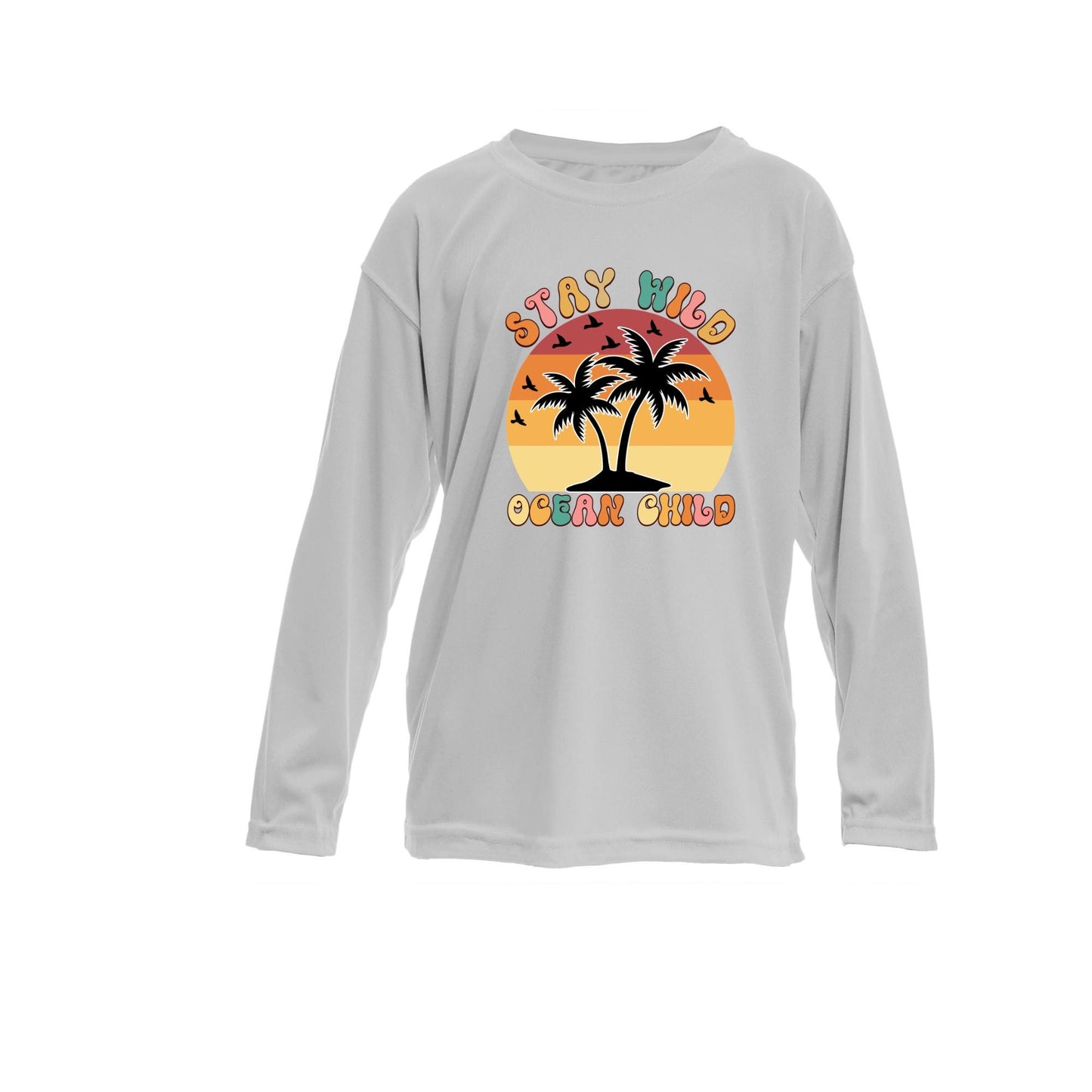 Toddler and Youth UPF50+ Sun Protection Long Sleeve Sunshirt: Stay Wild Ocean Child