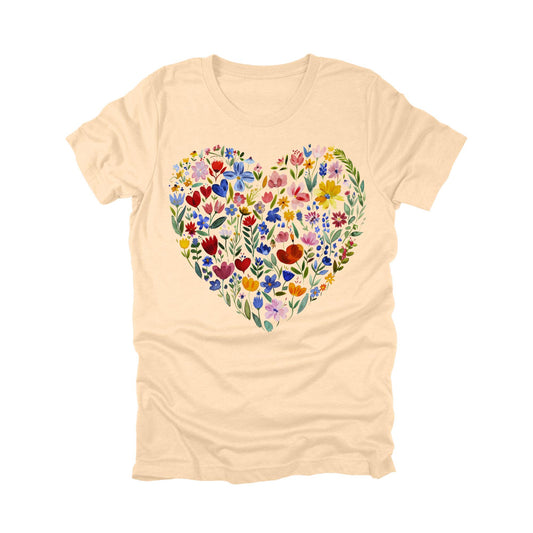 Floral Heart T-Shirt: Boho Wildflower Graphic Tee, Nature Lover Heart Flower T-shirt