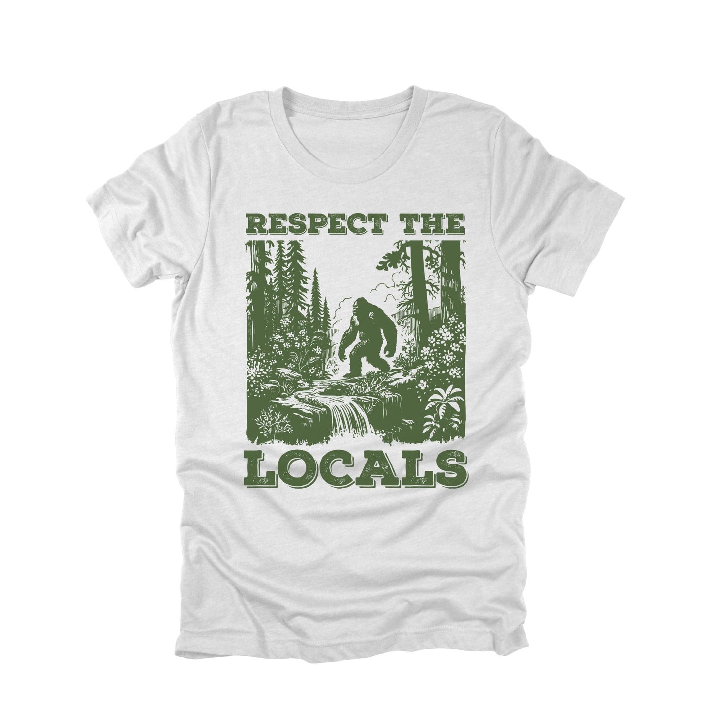 Respect the Locals Bigfoot Shirt, Sasquatch Shirt, Funny Bigfoot Tee, Bigfoot Hiking Shirt, Sasquatch Graphic Tee, Camping Shirt