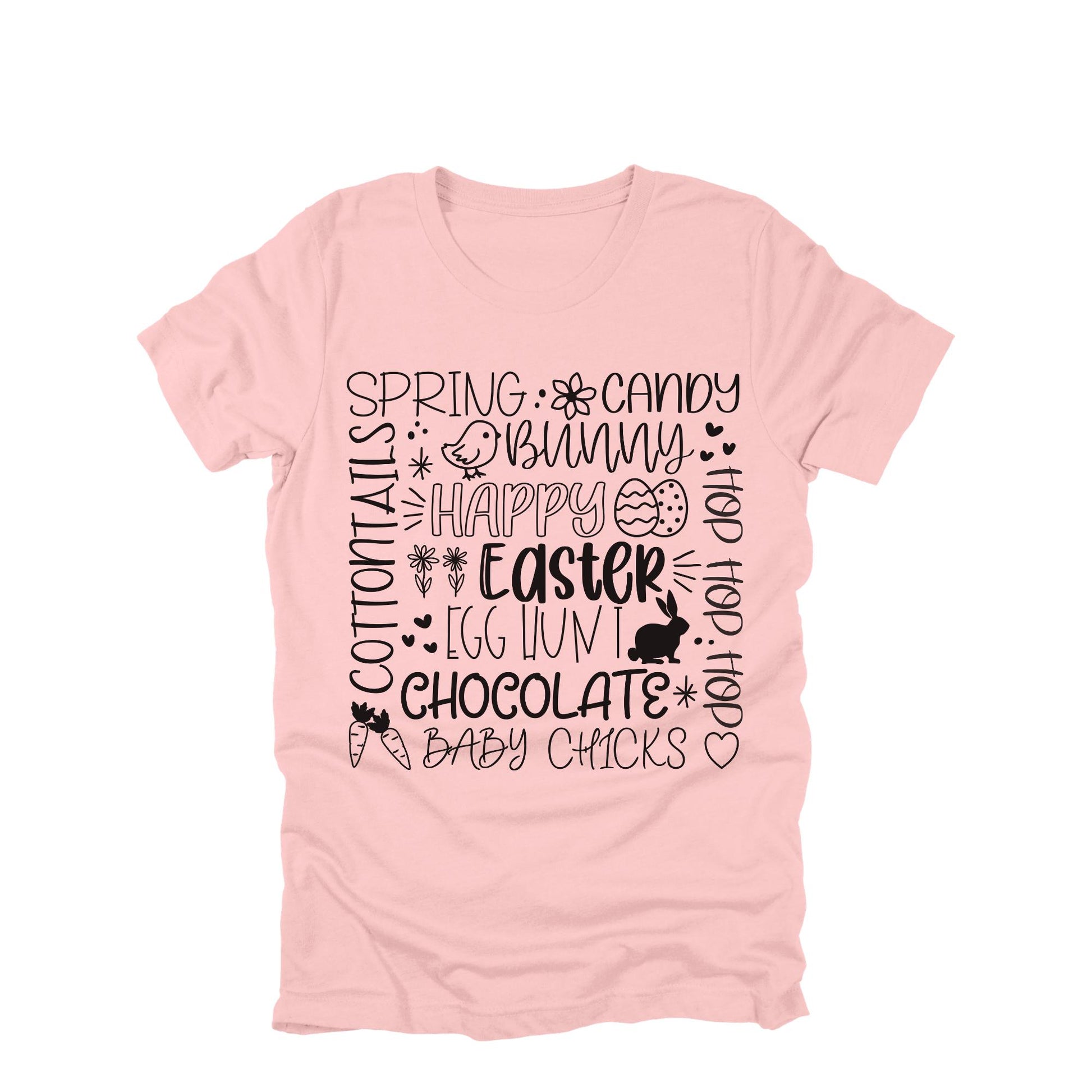 Happy Easter Shirt, Cute Easter Words Shirt, Easter Bunny Chick Egg Hunt Tee, Spring Easter Graphic Tee, Easter Holiday Shirt