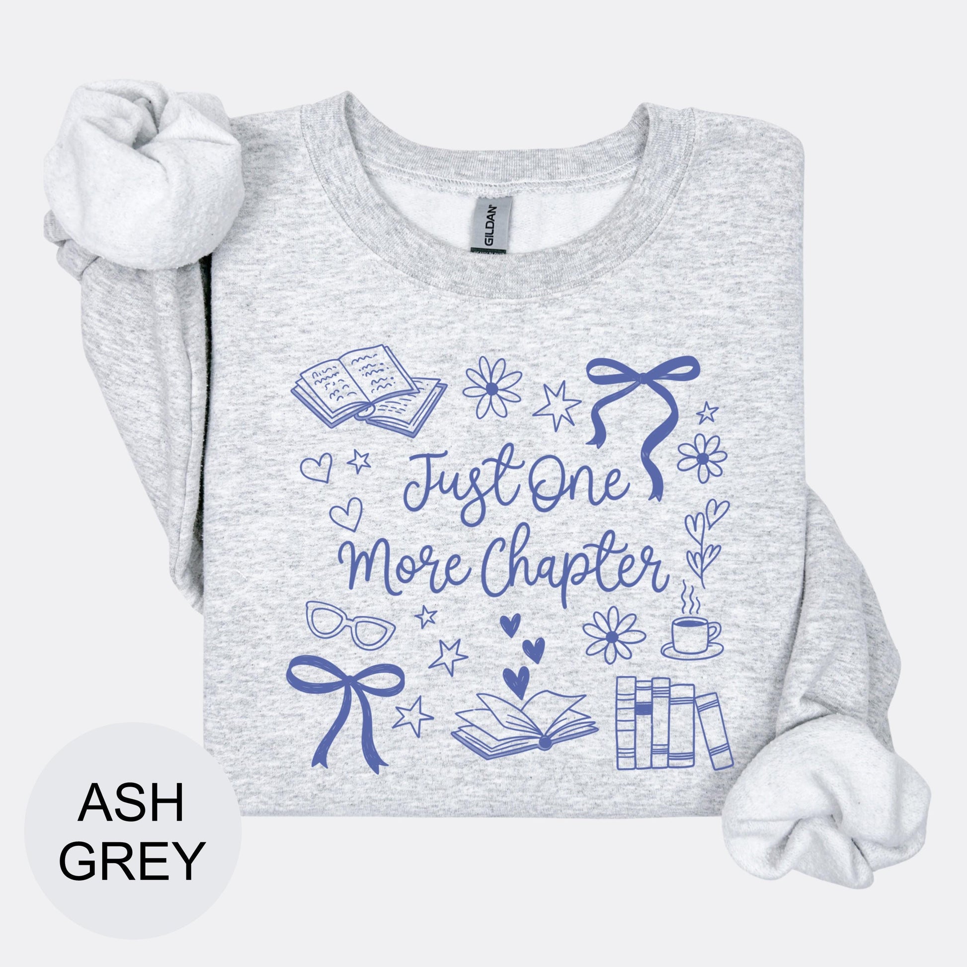 Just One More Chapter Shirt Book Lover T-Shirt Cozy Reading Sweatshirt Cute Reader Tee Bookworm Gift Literary Top for Women