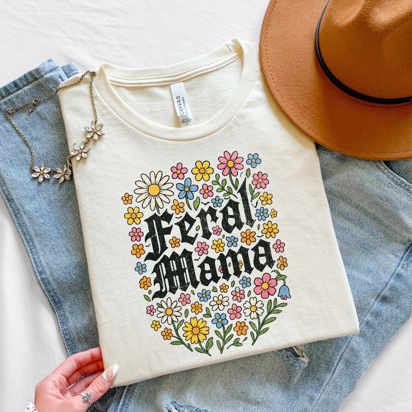 Feral Mama Floral Shirt - Soft, Comfortable Cotton Tee