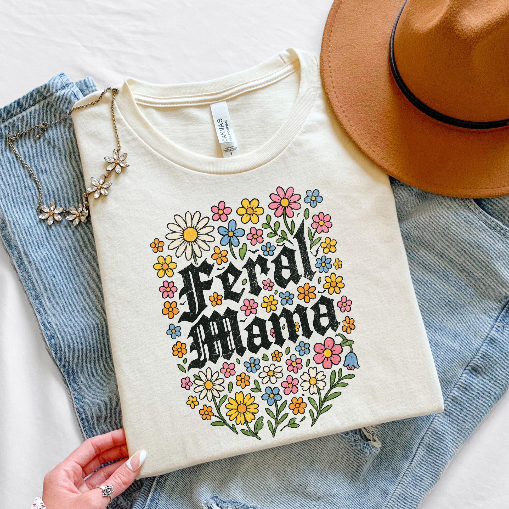 Feral Mama Floral Shirt - Soft, Comfortable Cotton Tee