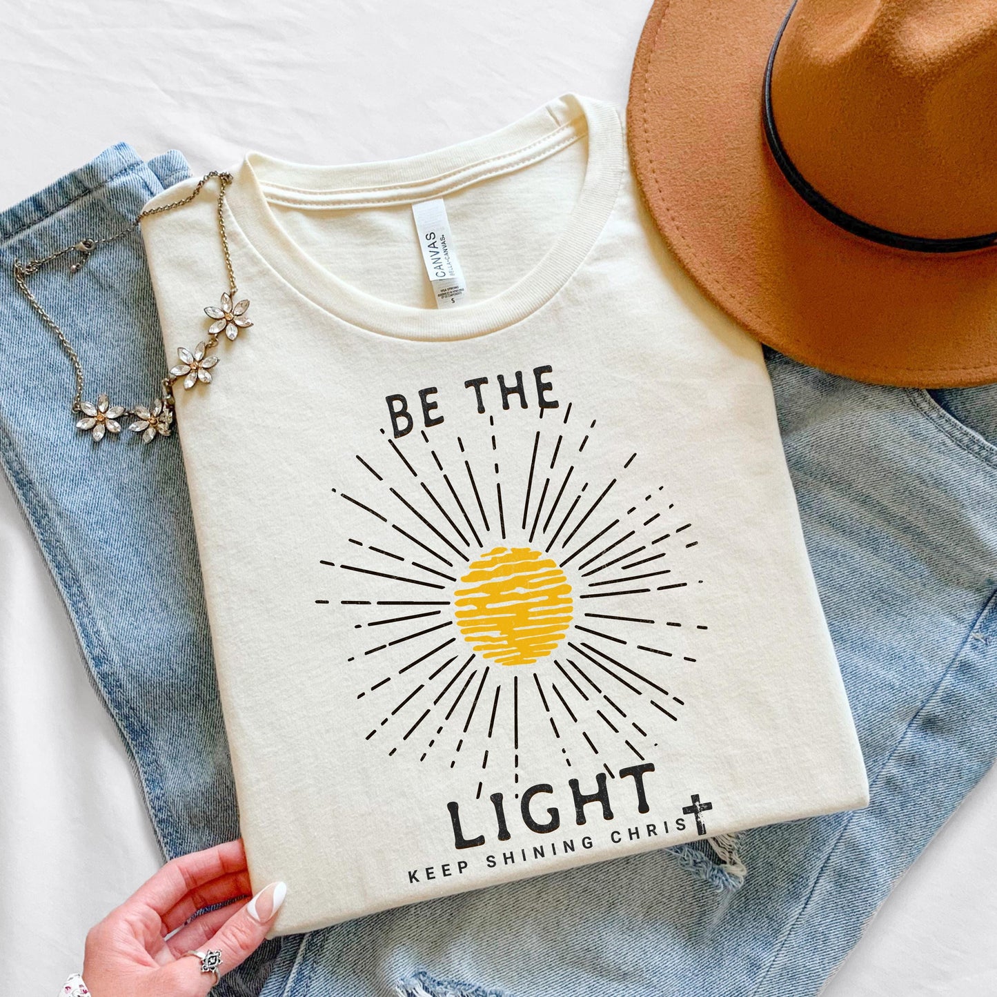 Be the Light Christian Jesus Shirt - Adult, Youth, Toddler Soft, Comfortable Cotton Tee