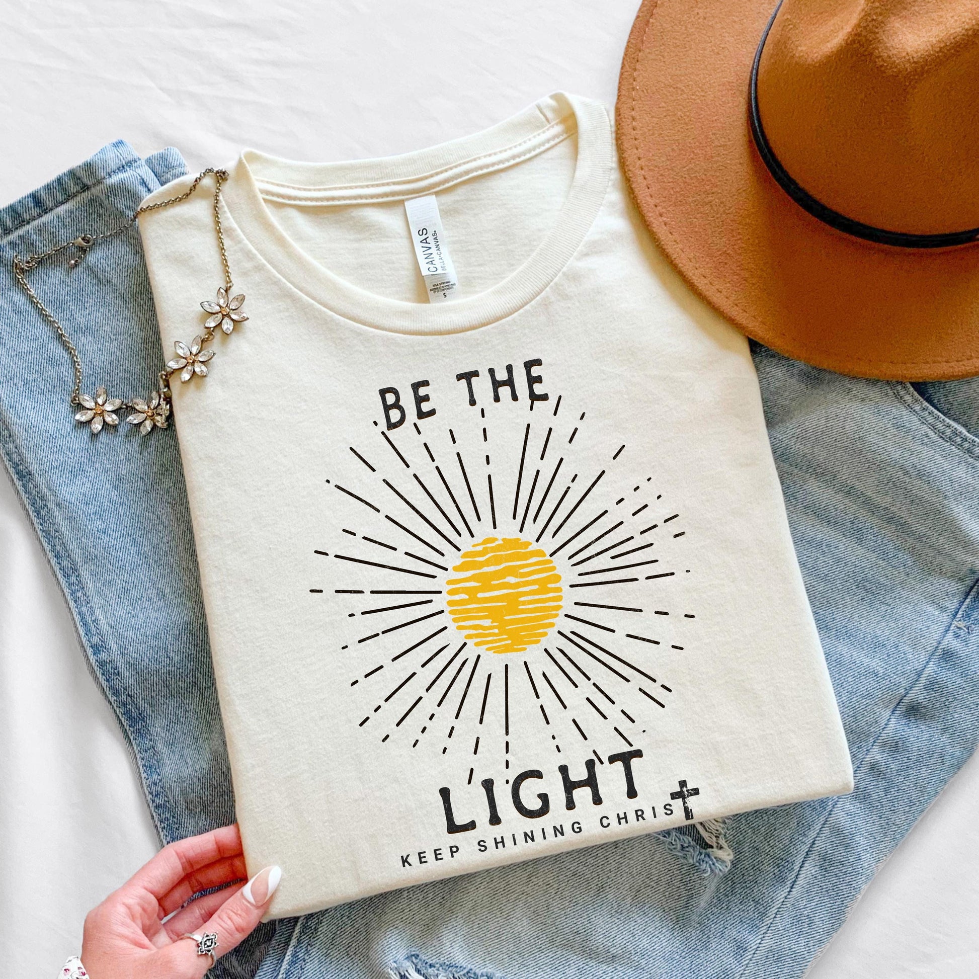 Be the Light Christian Jesus Shirt - Adult, Youth, Toddler Soft, Comfortable Cotton Tee