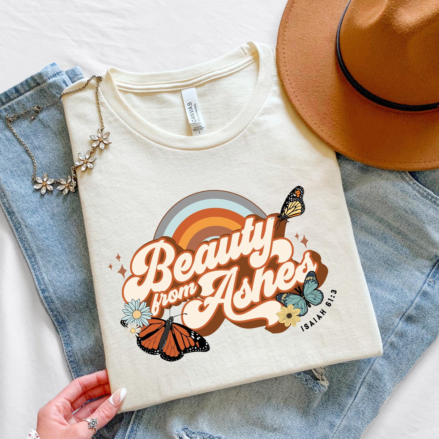 Beauty from Ashes Christian Jesus Shirt - Soft, Comfortable Cotton Tee