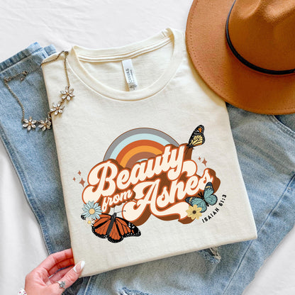 Beauty from Ashes Christian Jesus Shirt - Soft, Comfortable Cotton Tee