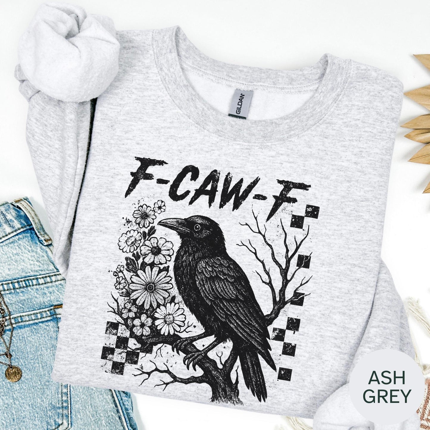 F-Caw-F funny crow T Shirt, Black Crow Shirt, Raven Lover Gift, Autumn Vibes, Fall Season Tee, Trendy hoodie, Halloween crow sweatshirt