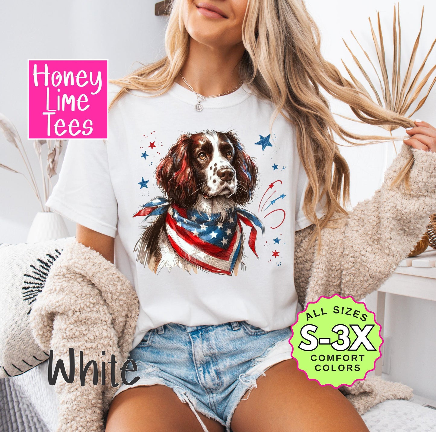 English Springer Spaniel 4th of July Shirt: Patriotic Dog Mom Tee