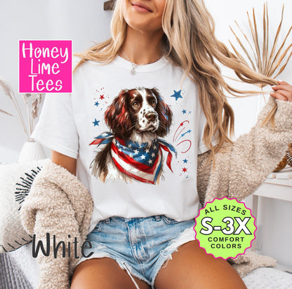 English Springer Spaniel 4th of July Shirt: Patriotic Dog Mom Tee