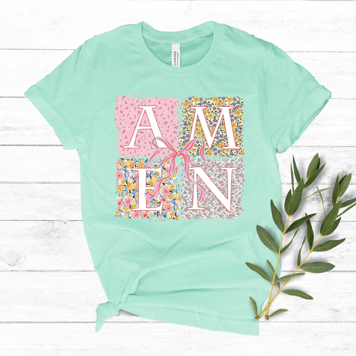 Easter Amen Floral Bow Shirt - Kids Easter T-shirt Adult, Youth, Toddler Soft, Comfortable Cotton Tee
