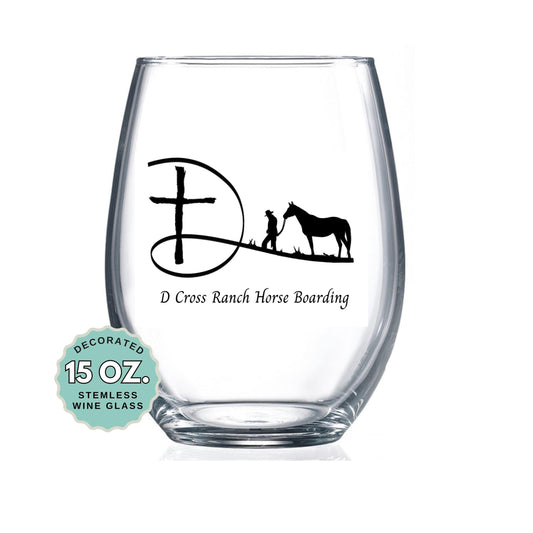 Custom Logo wine glass personalized 15 oz stemless printed wine glass, Your Logo