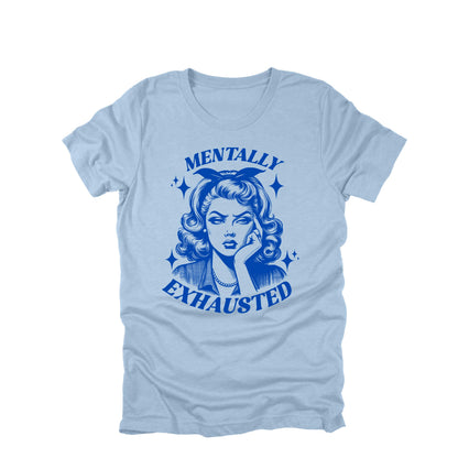 Mentally Exhausted Shirt Retro Woman Graphic Tee Funny Mental Health Humor