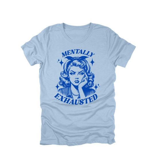 Mentally Exhausted Shirt Retro Woman Graphic Tee Funny Mental Health Humor