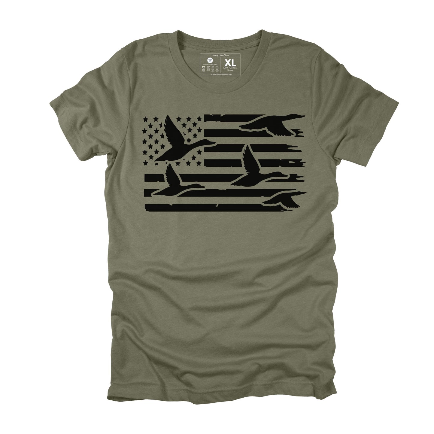 Duck Hunting American Flag Hunting Tshirt