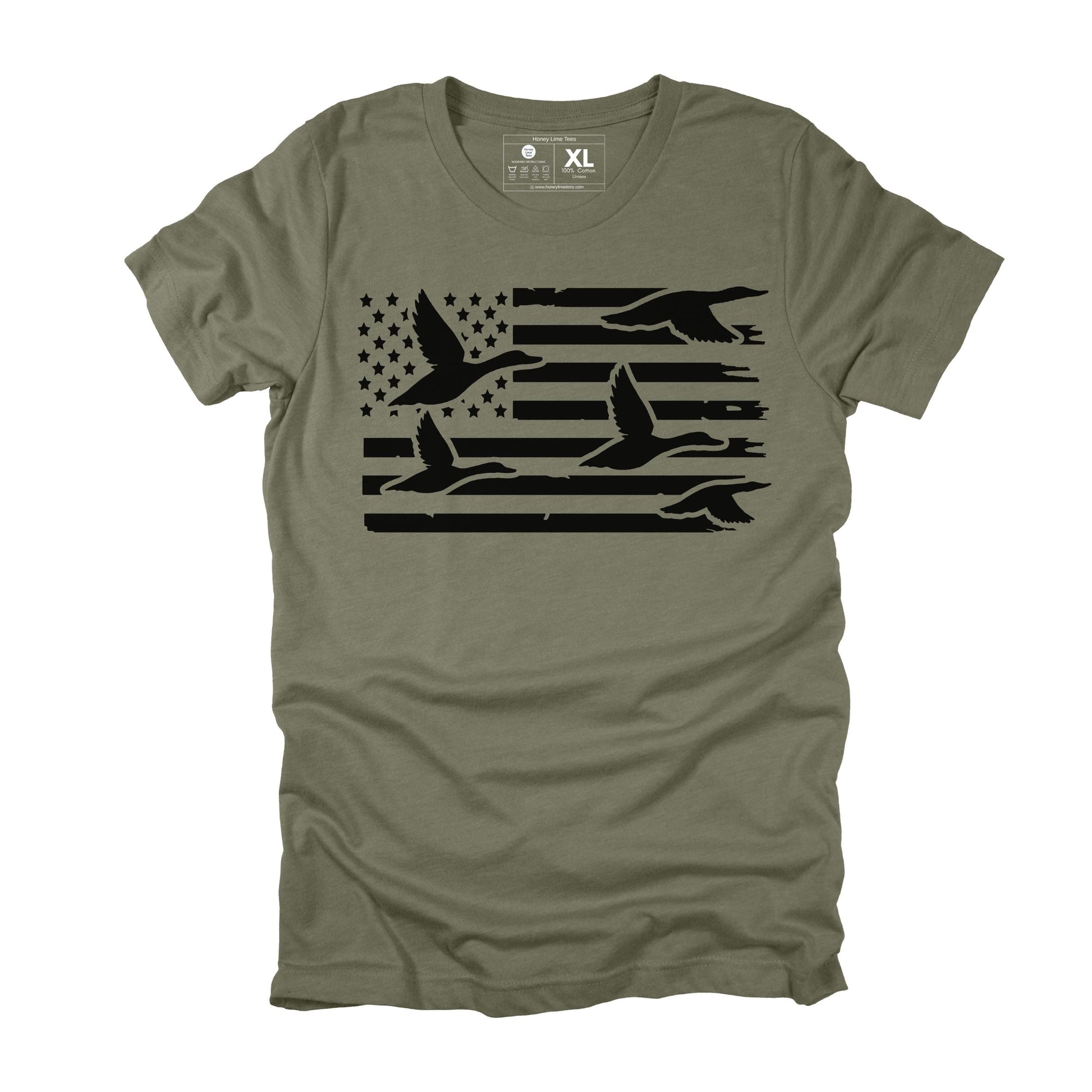Duck Hunting American Flag Hunting Tshirt
