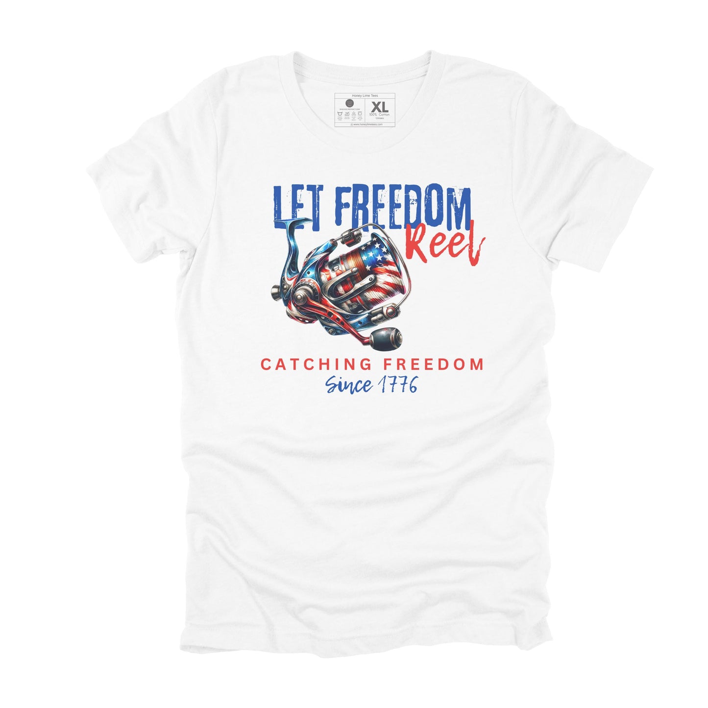 Let Freedom Reel Patriotic Fishing T-shirt, Funny Fishing Gift for Men