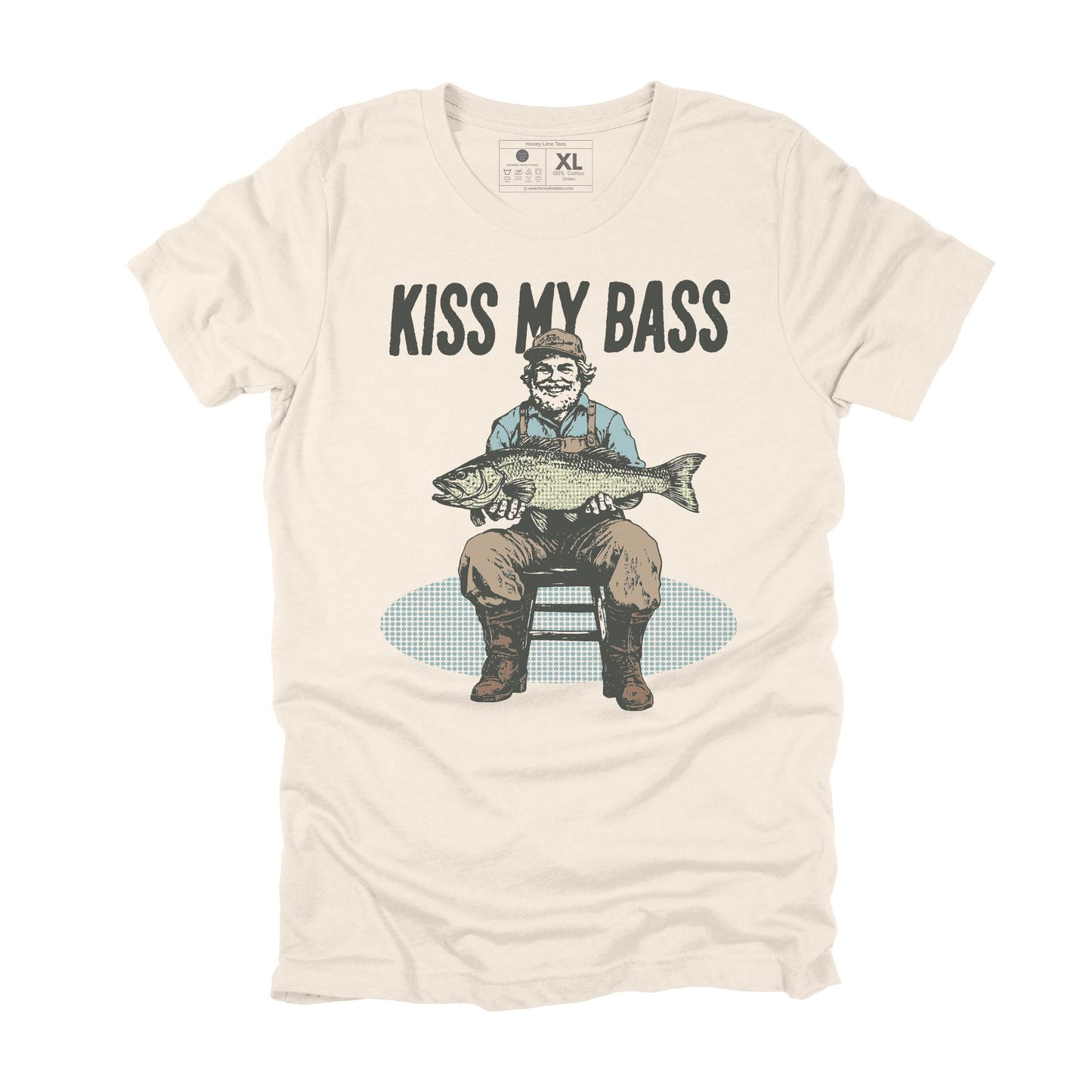 Kiss My Bass Sarcastic Fishing T-shirt, Funny Fishing Gift for Men