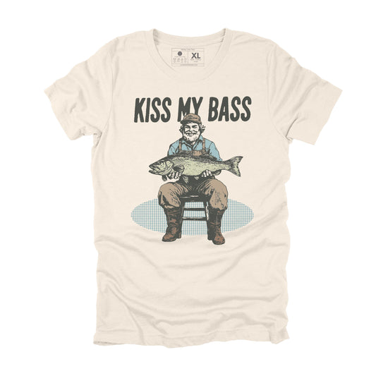 Kiss My Bass Sarcastic Fishing T-shirt, Funny Fishing Gift for Men