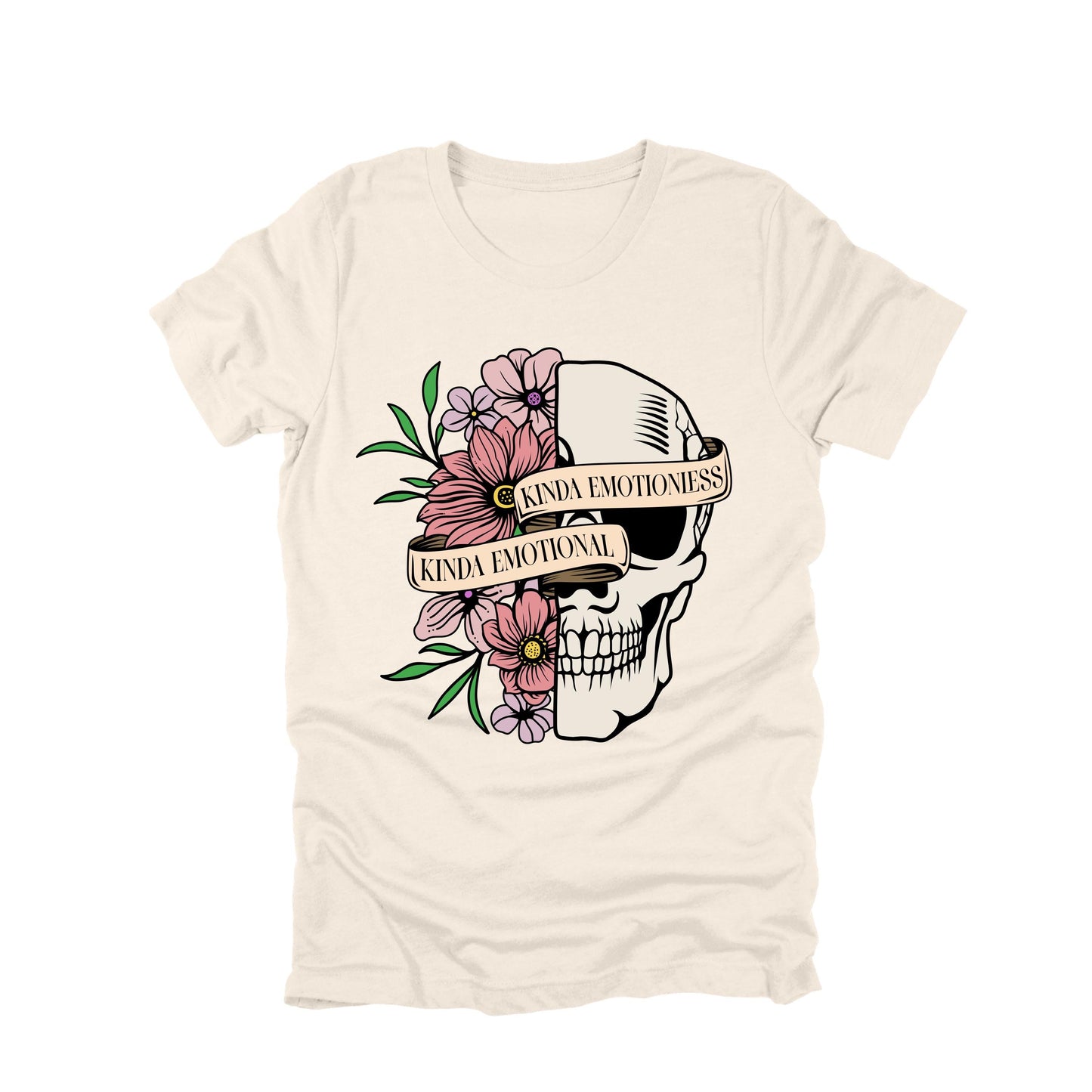 Kinda Emotionless Kinda Emotional Skull Flower Shirt Funny Dark Humor Tee