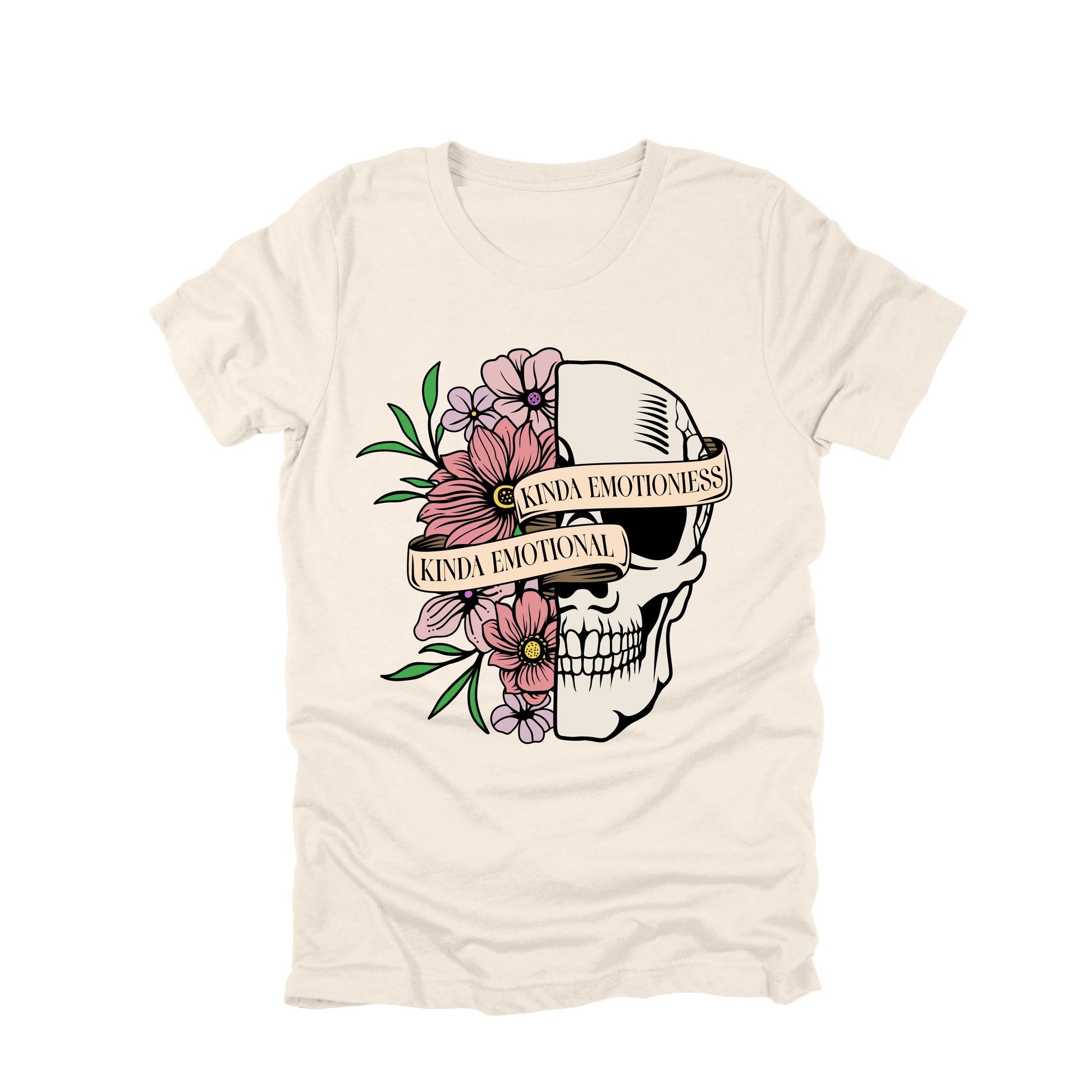 Kinda Emotionless Kinda Emotional Skull Flower Shirt Funny Dark Humor Tee