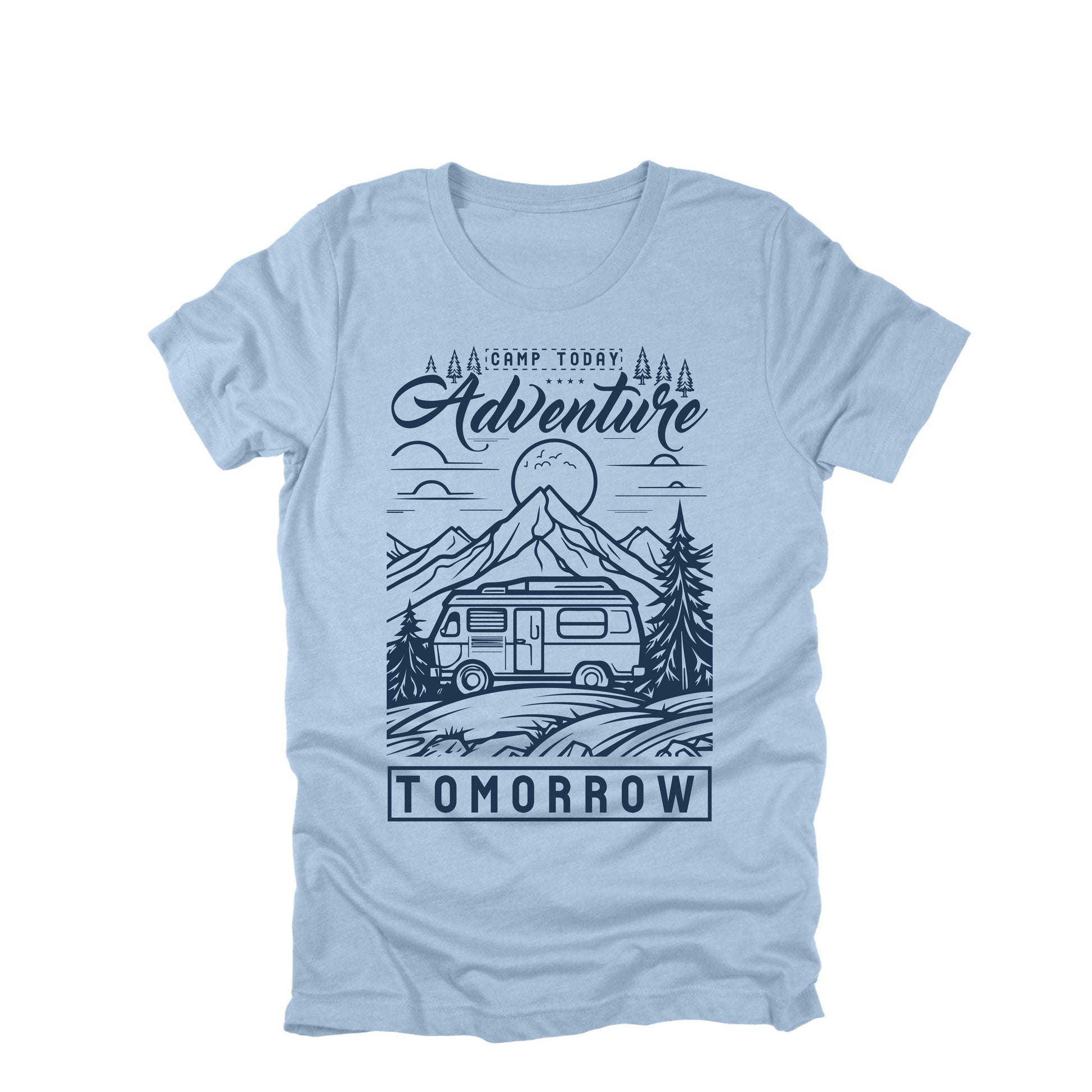 Adventure Tomorrow Camping Shirt RV Camper Van Life Mountain Graphic Tee