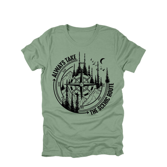 Always Take The Scenic Route Shirt Compass Mountain Adventure Graphic Tee