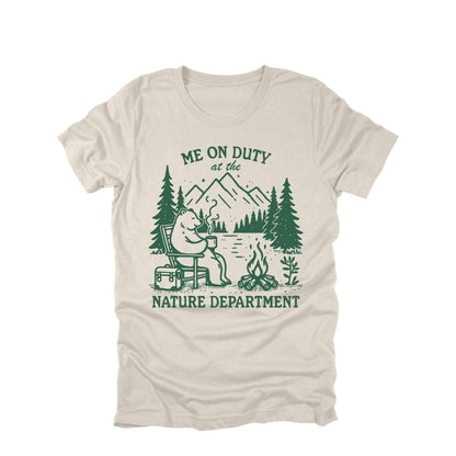 Me On Duty Nature Department Shirt Funny Camping Bear Graphic Tee Outdoor Shirt
