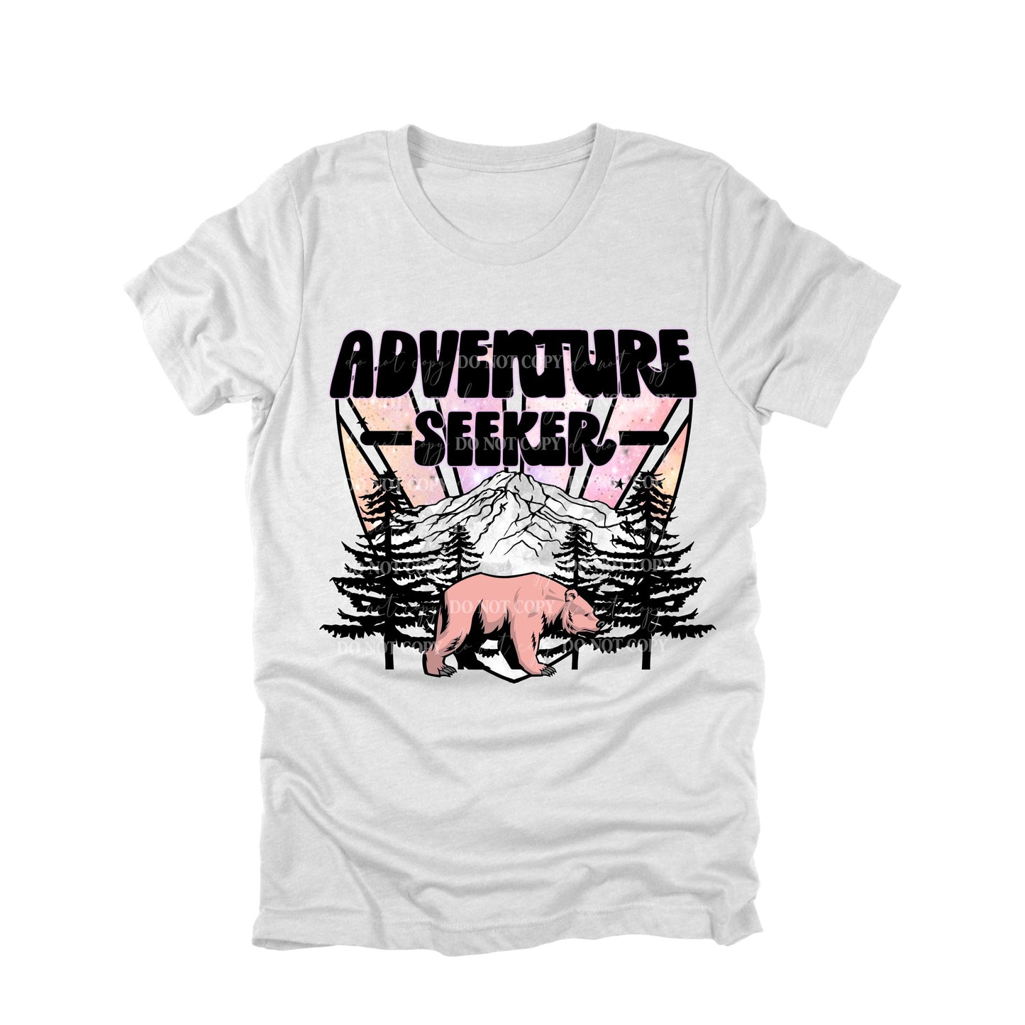 Adventure Seeker Bear Shirt Mountain Nature Graphic Tee Outdoor Hiking Shirt
