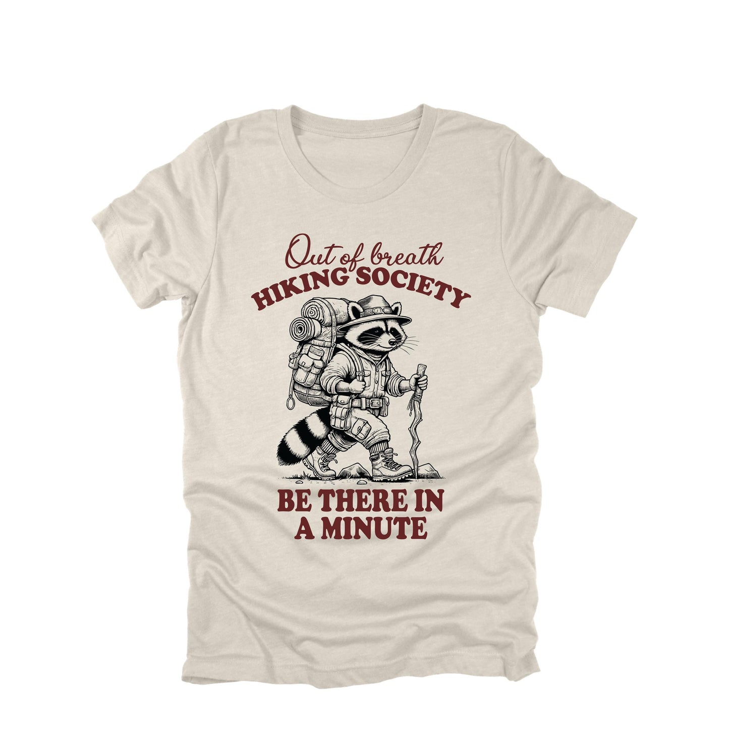 Out Of Breath Hiking Society Raccoon Shirt Funny Hiking Graphic Tee Hiker Gift