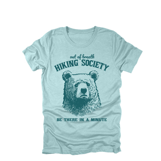 Out of Breath Hiking Society Bear Shirt Funny Hiking Graphic Tee Mountain Hiker Gift