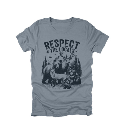 Respect The Locals Wildlife Shirt Bear Wolf Deer Fox Nature Graphic Tee Outdoor Shirt