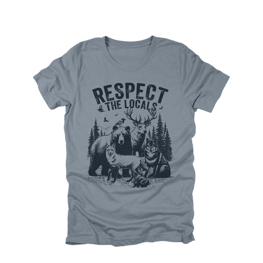 Respect The Locals Wildlife Shirt Bear Wolf Deer Fox Nature Graphic Tee Outdoor Shirt